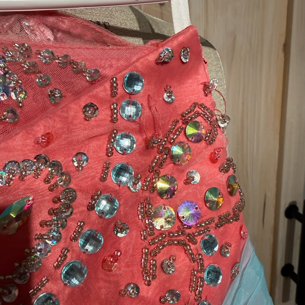 Charming Pink and Blue Kids Formal Dress - Picture 2 of 5